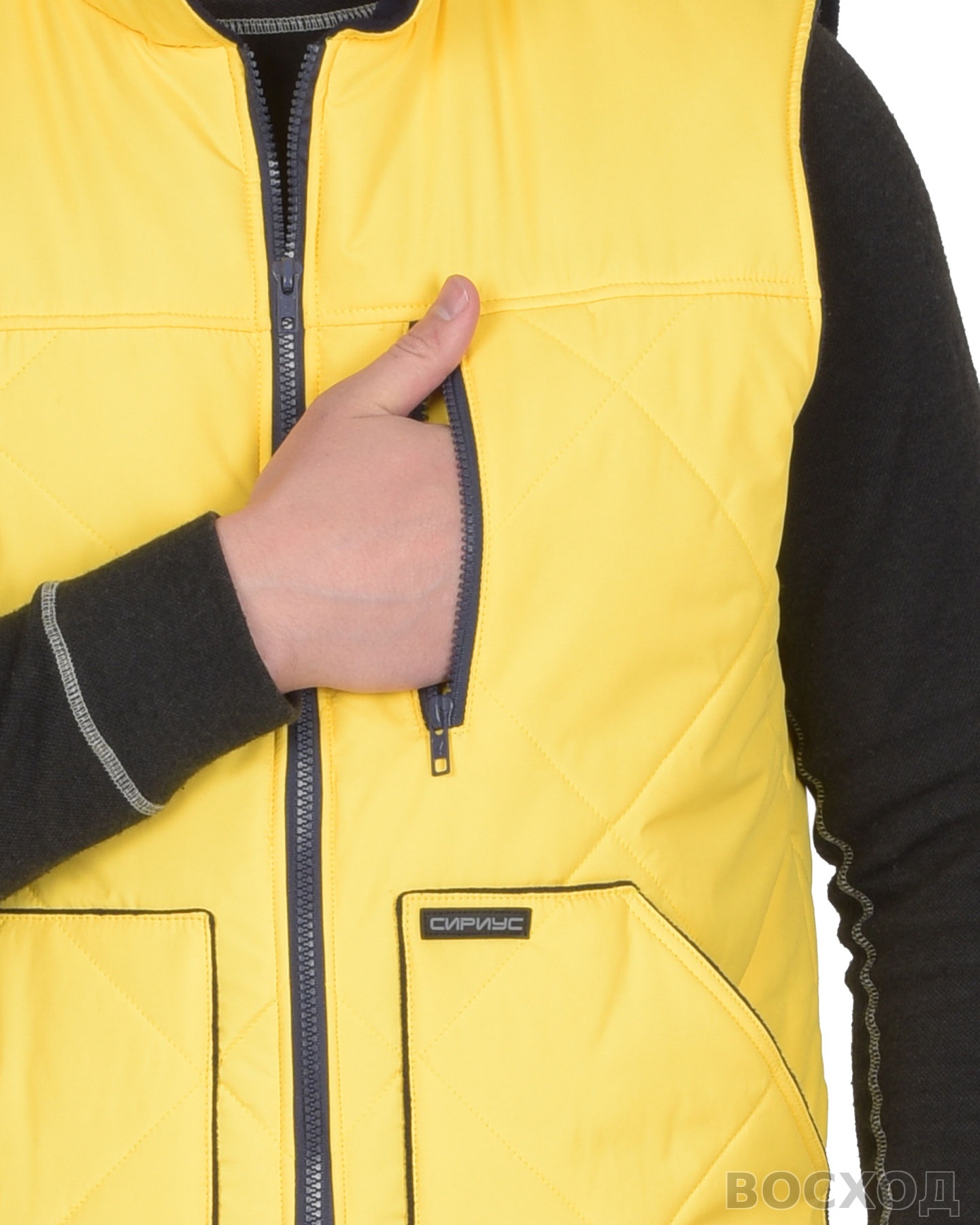 Жилет СИРИУС-ЕВРОПА удлиненный (на подкладке флис синий)