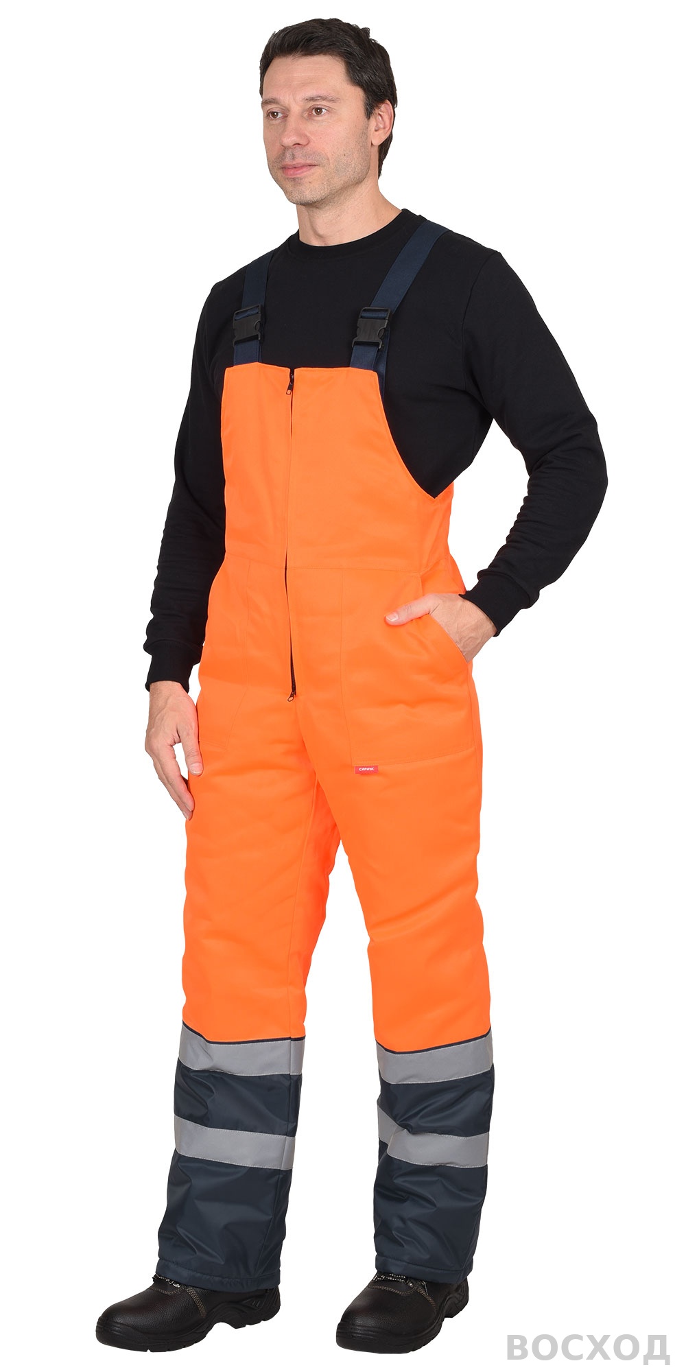 Костюм СИРИУС-МАГИСТРАЛЬ-3-РОСС куртка, п/к, синий с оранжевым и СОП