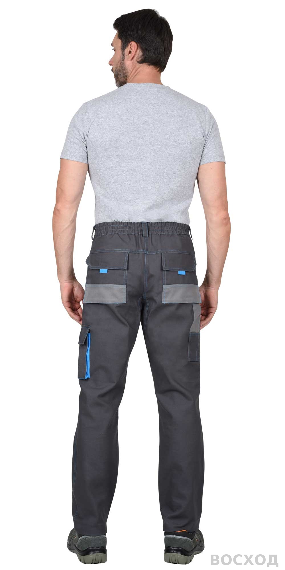 Костюм СИРИУС-ДВИН куртка, брюки т. со ср.серым и голубой отделкой пл. 275 г/кв.м