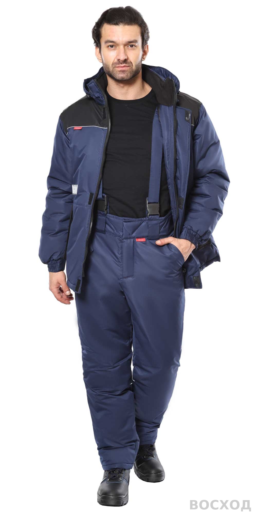 Костюм СИРИУС-КОМФОРТ зимний, куртка, брюки, с чёрным