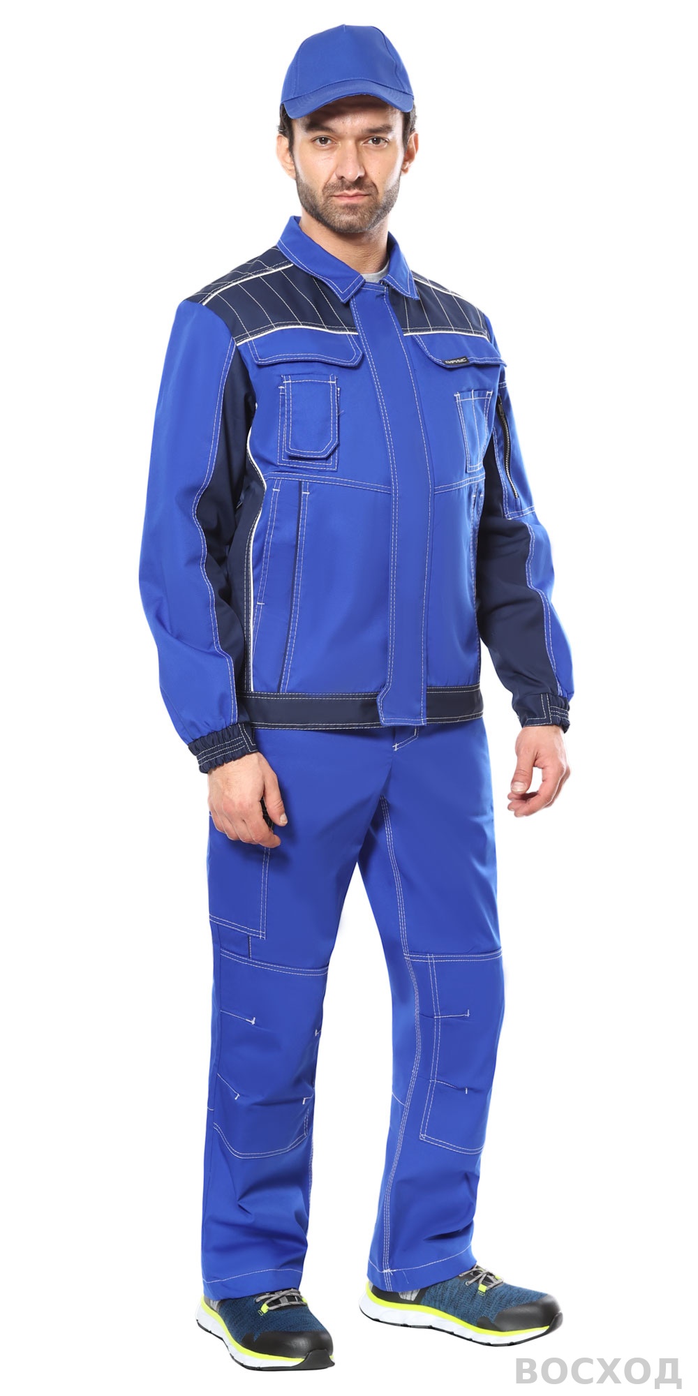 Костюм СИРИУС-ПРЕСТИЖ куртка, брюки, с синим