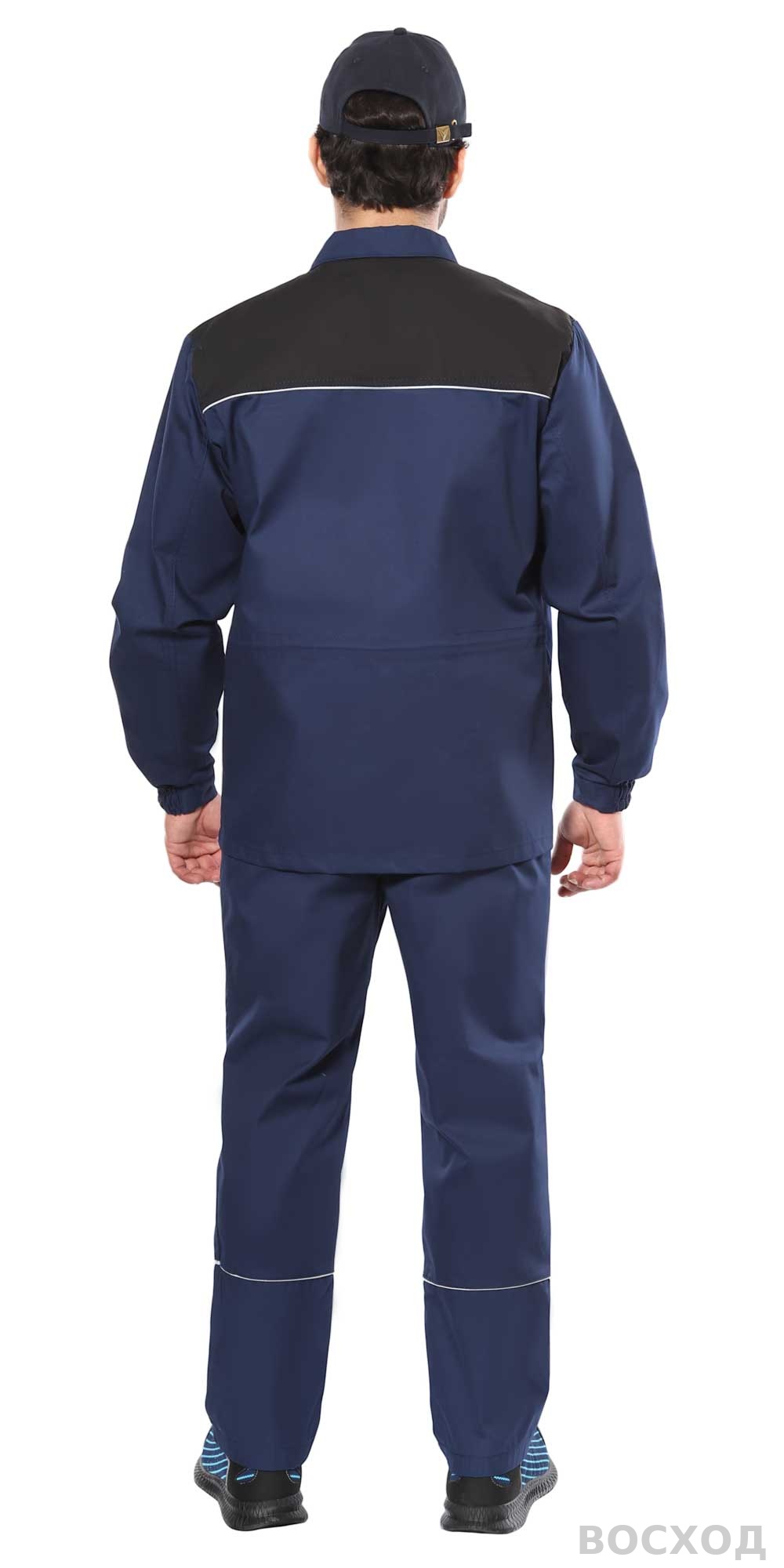 Костюм СИРИУС-МАСТЕР куртка длинная, брюки, с черным