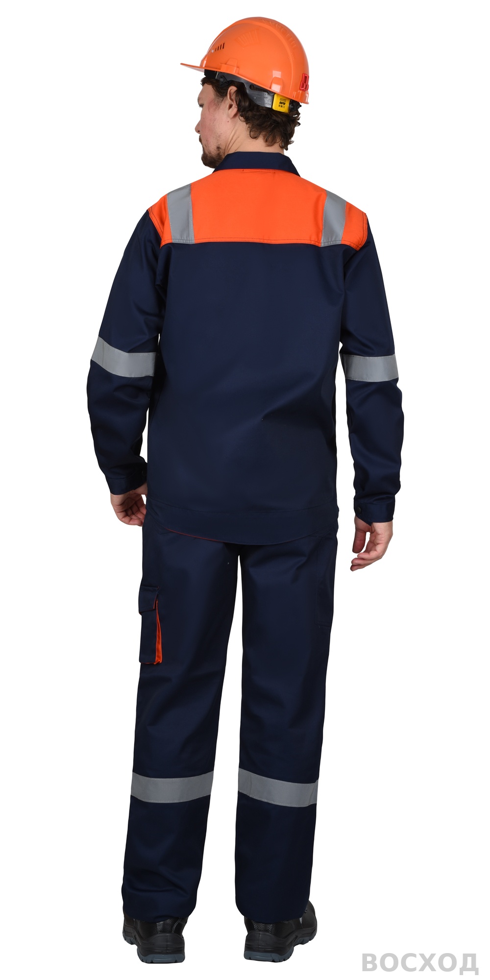 Костюм СИРИУС-БИЛДЕР куртка, брюки темно- с оранжевым