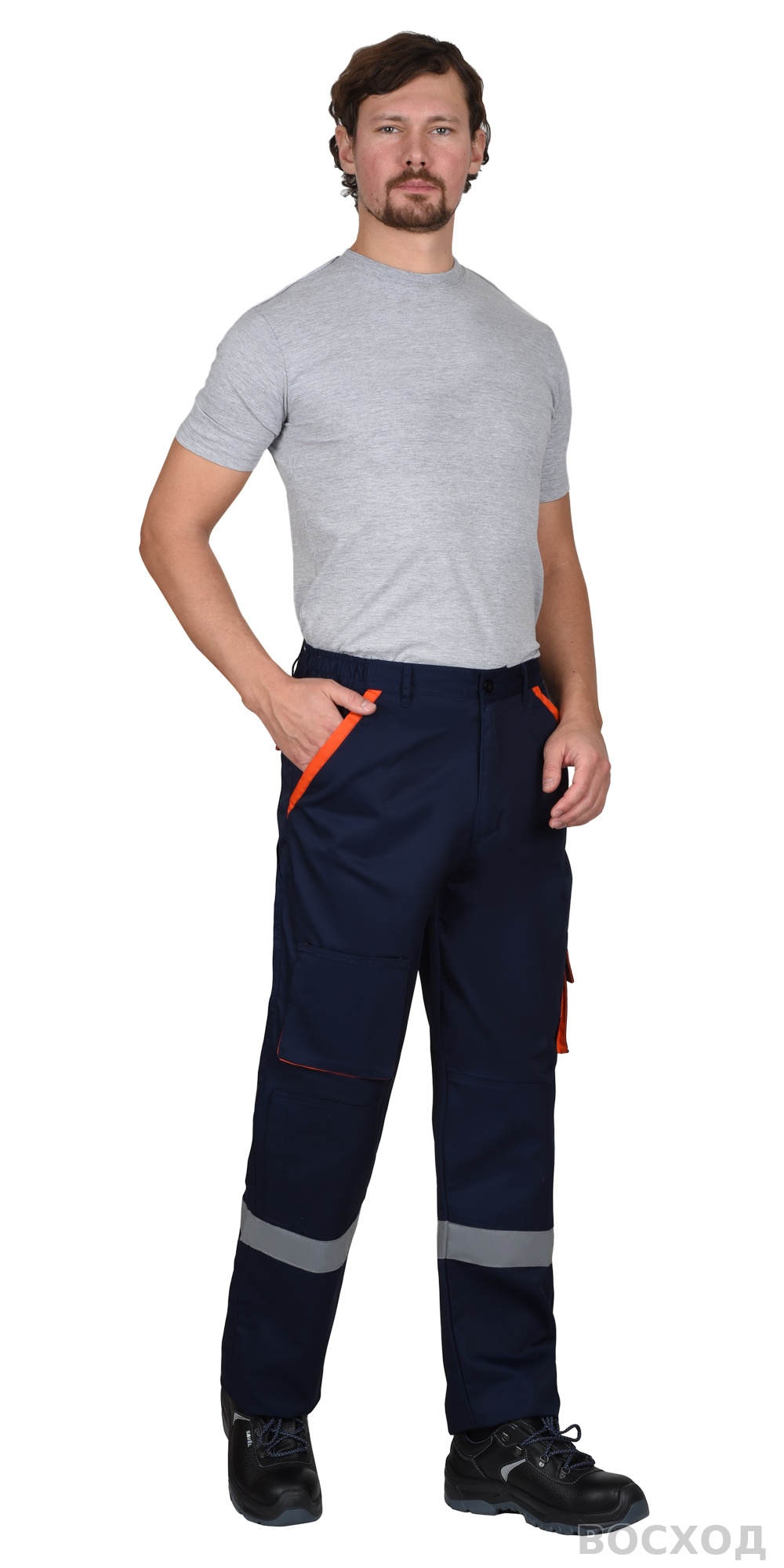 Костюм СИРИУС-БИЛДЕР куртка, брюки темно- с оранжевым