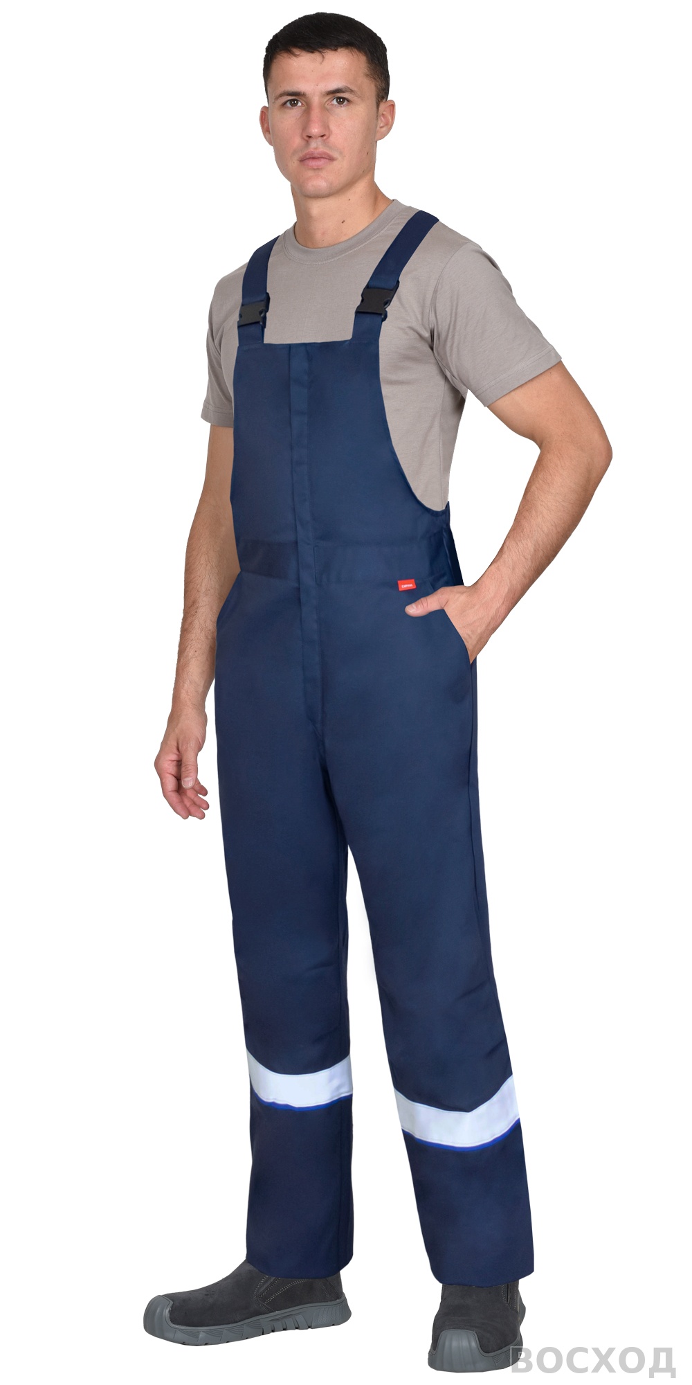 Костюм СИРИУС-ПЕТРОЛ куртка, п/к, темно- с васильковым и СОП, антистат 260 г/кв., ОП, НМВО