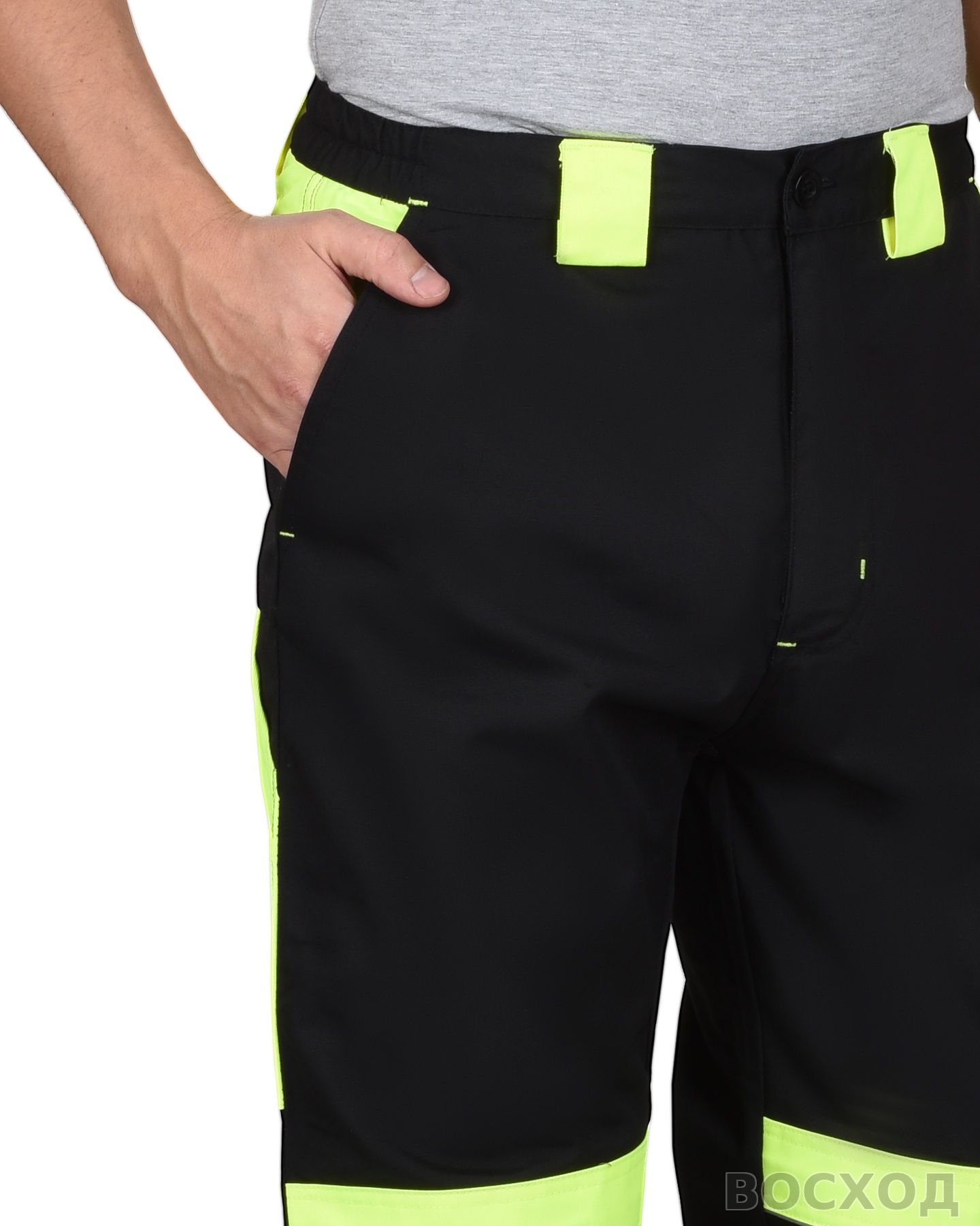 Костюм СИРИУС-ОНИКС куртка, брюки черный с лимонным