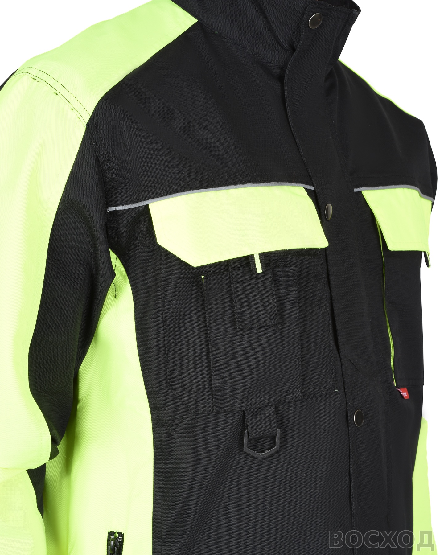 Костюм СИРИУС-ОНИКС куртка, п/к черный с лимонным