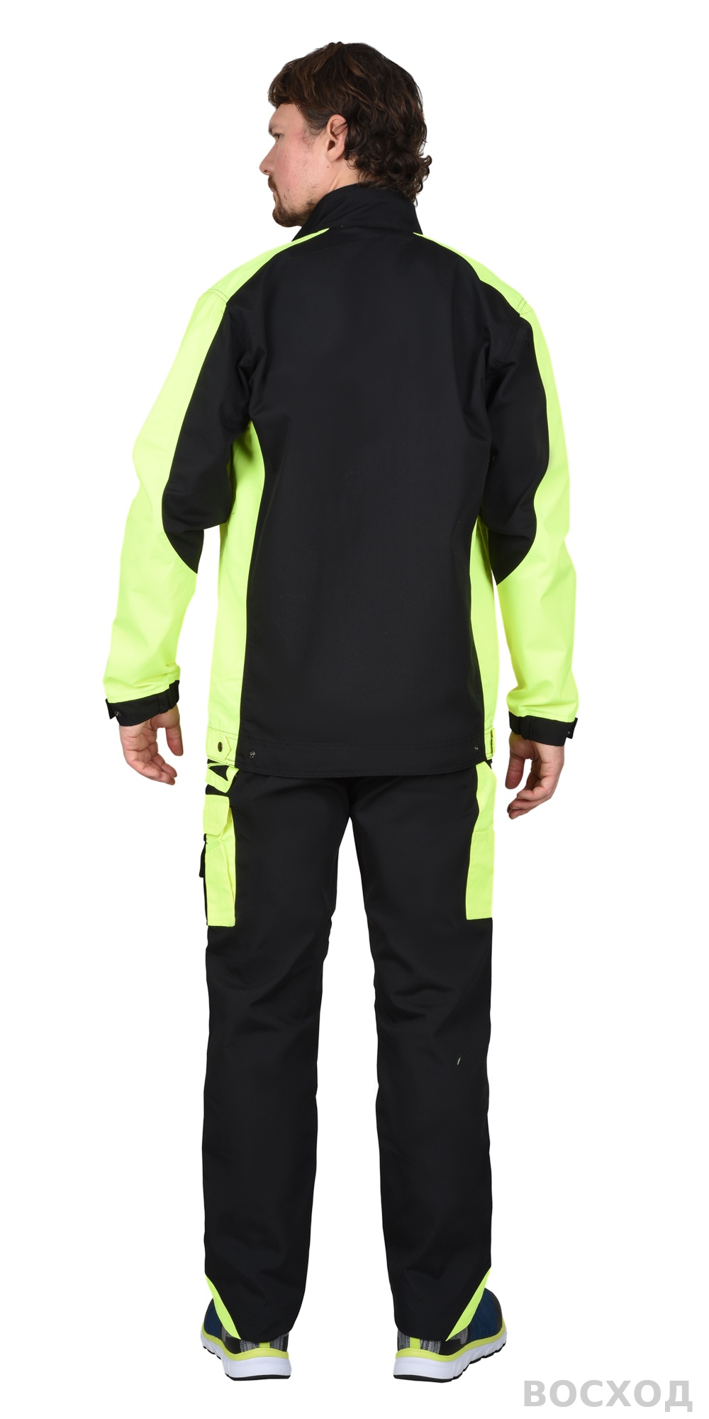 Костюм СИРИУС-ОНИКС куртка, п/к черный с лимонным