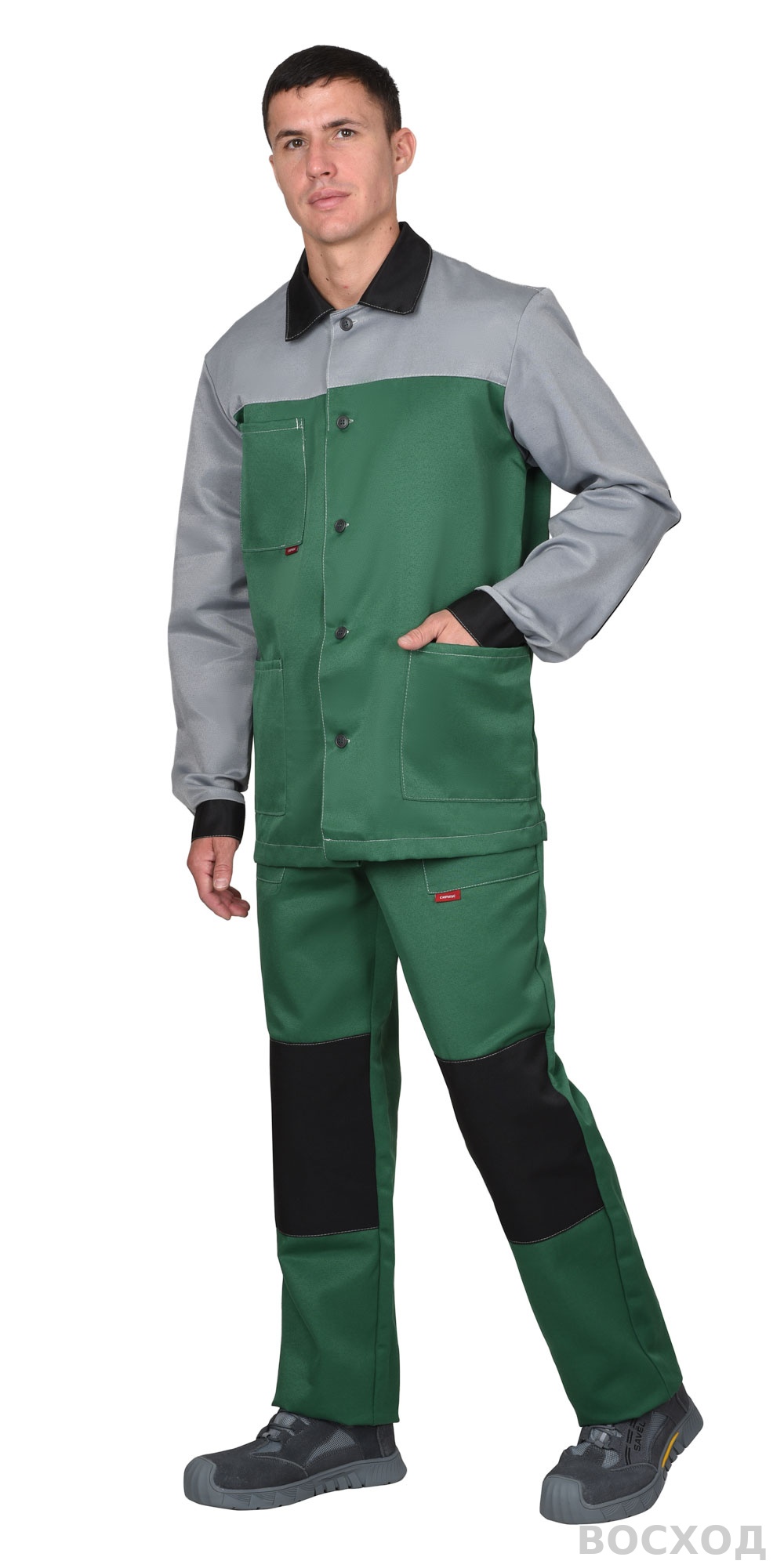 Костюм СИРИУС-АСПЕКТ куртка длин., брюки со светло-серым и черной отделкой