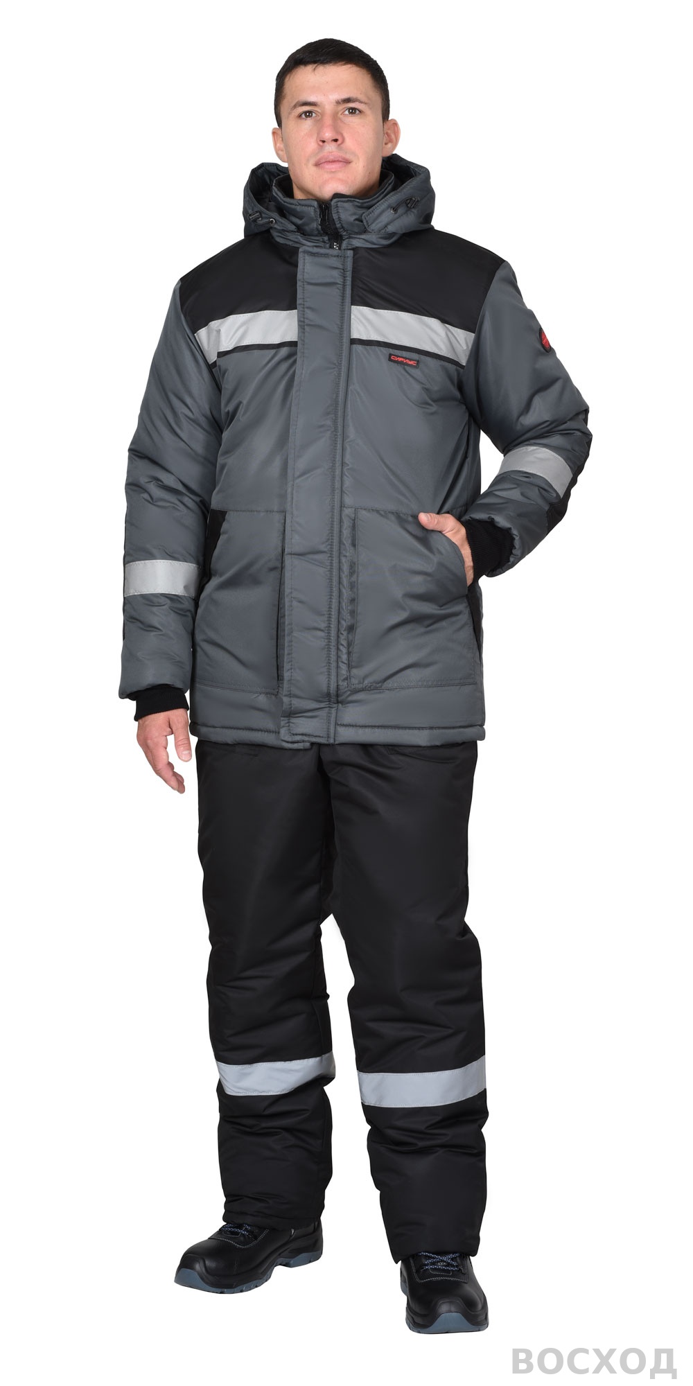 Костюм СИРИУС-КОМФОРТ куртка, брюки, темно- с черным