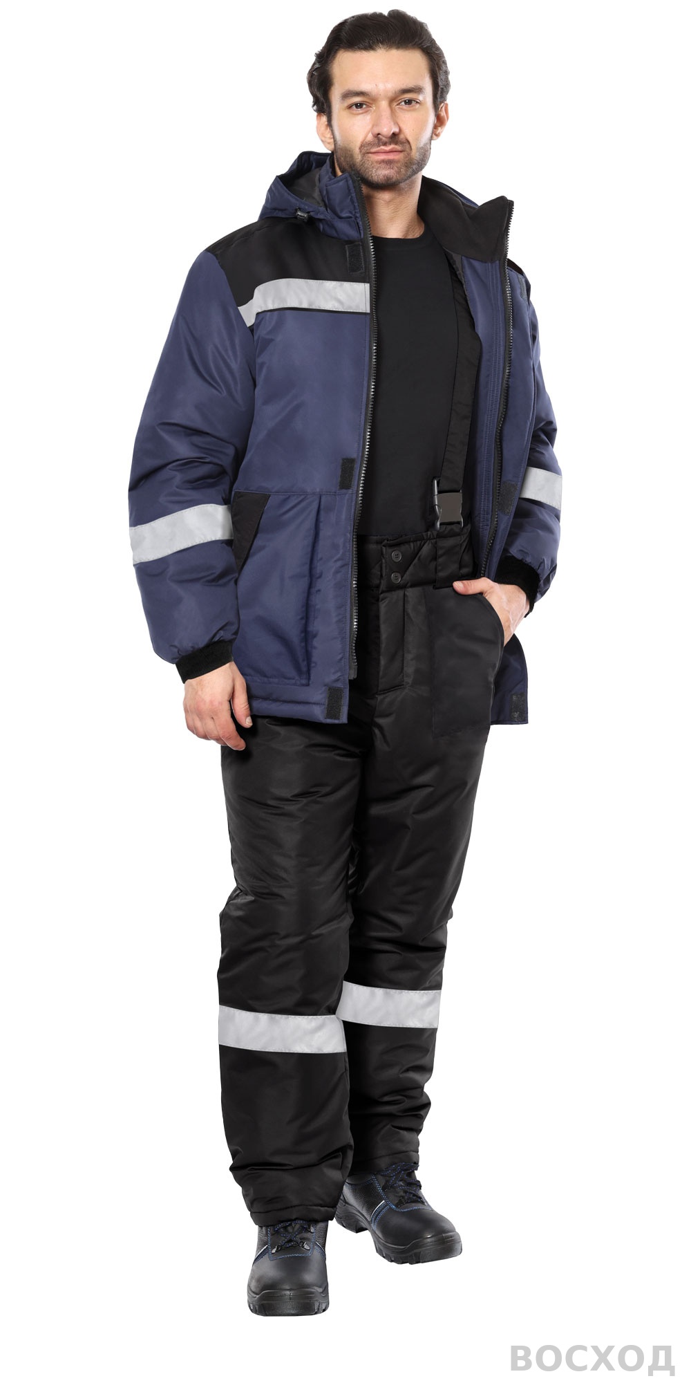 Костюм СИРИУС-КОМФОРТ куртка, брюки темно- с черным