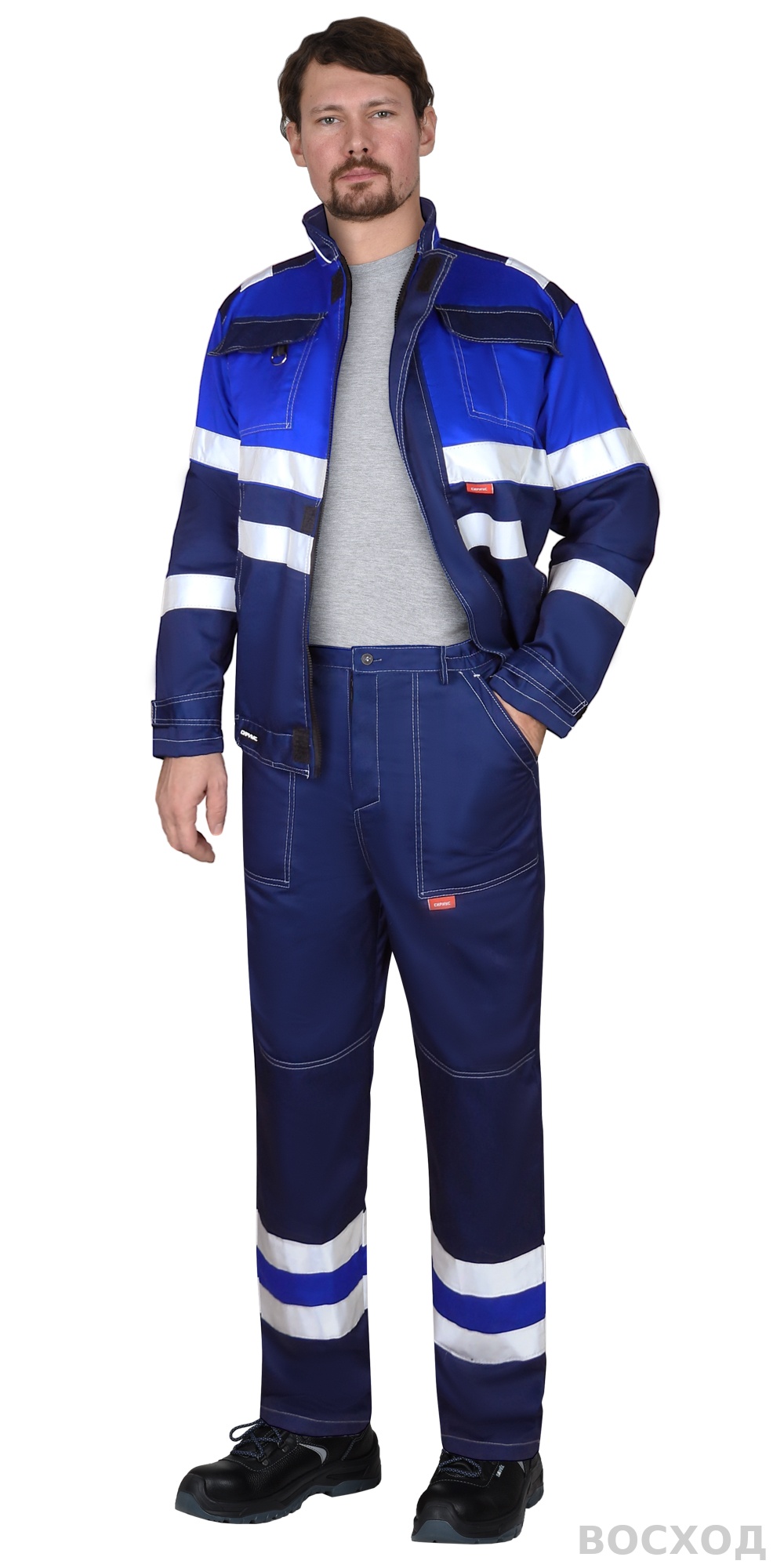 Костюм СИРИУС-НАВИГАТОР-2 куртка, брюки, с васильковым и СОП