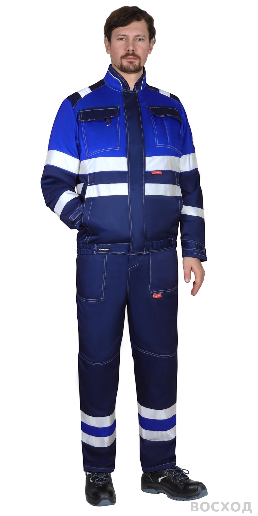 Костюм СИРИУС-НАВИГАТОР-2 куртка, брюки, с васильковым и СОП