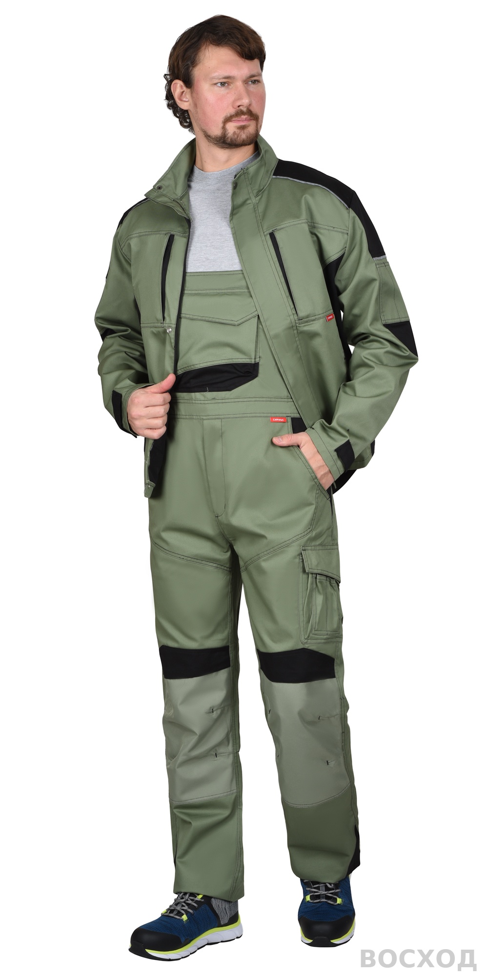 Костюм СИРИУС-ЦИТРИН куртка, полукомбинезон, светло- с черным