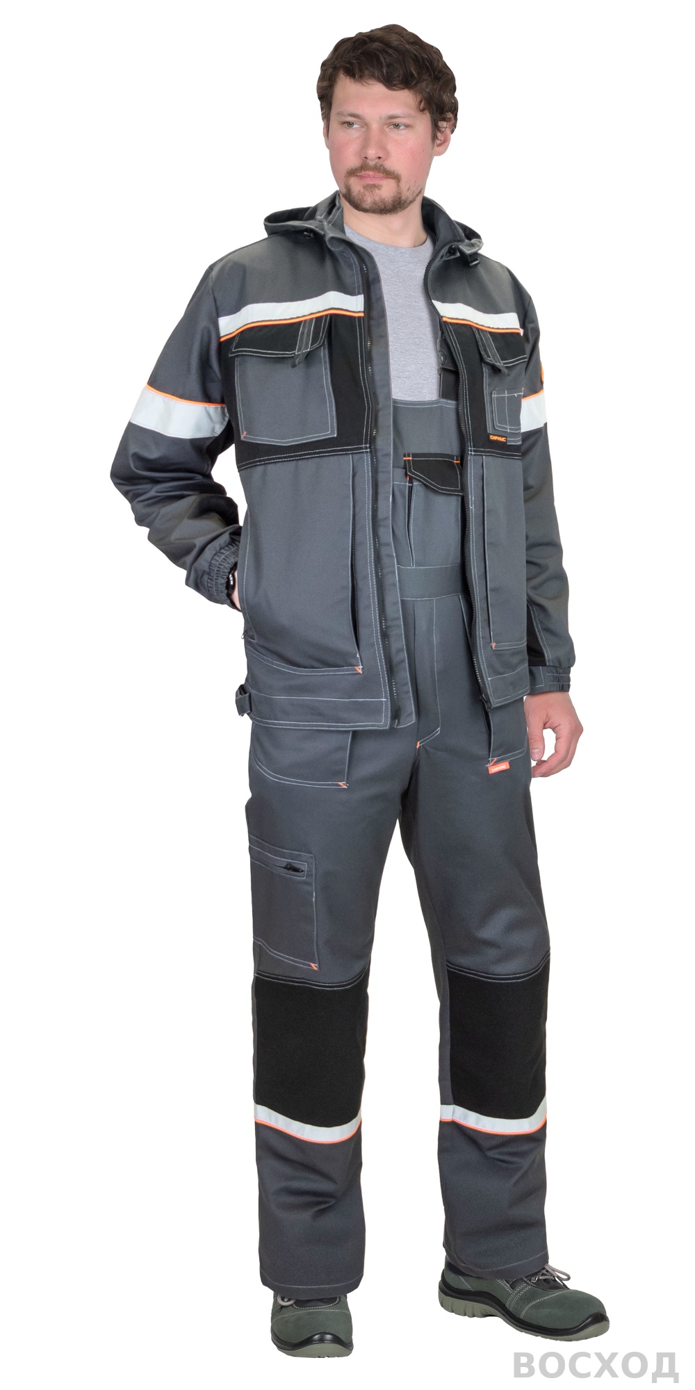 Костюм СИРИУС-РОДОС куртка, полукомбинезон, темно- с черным