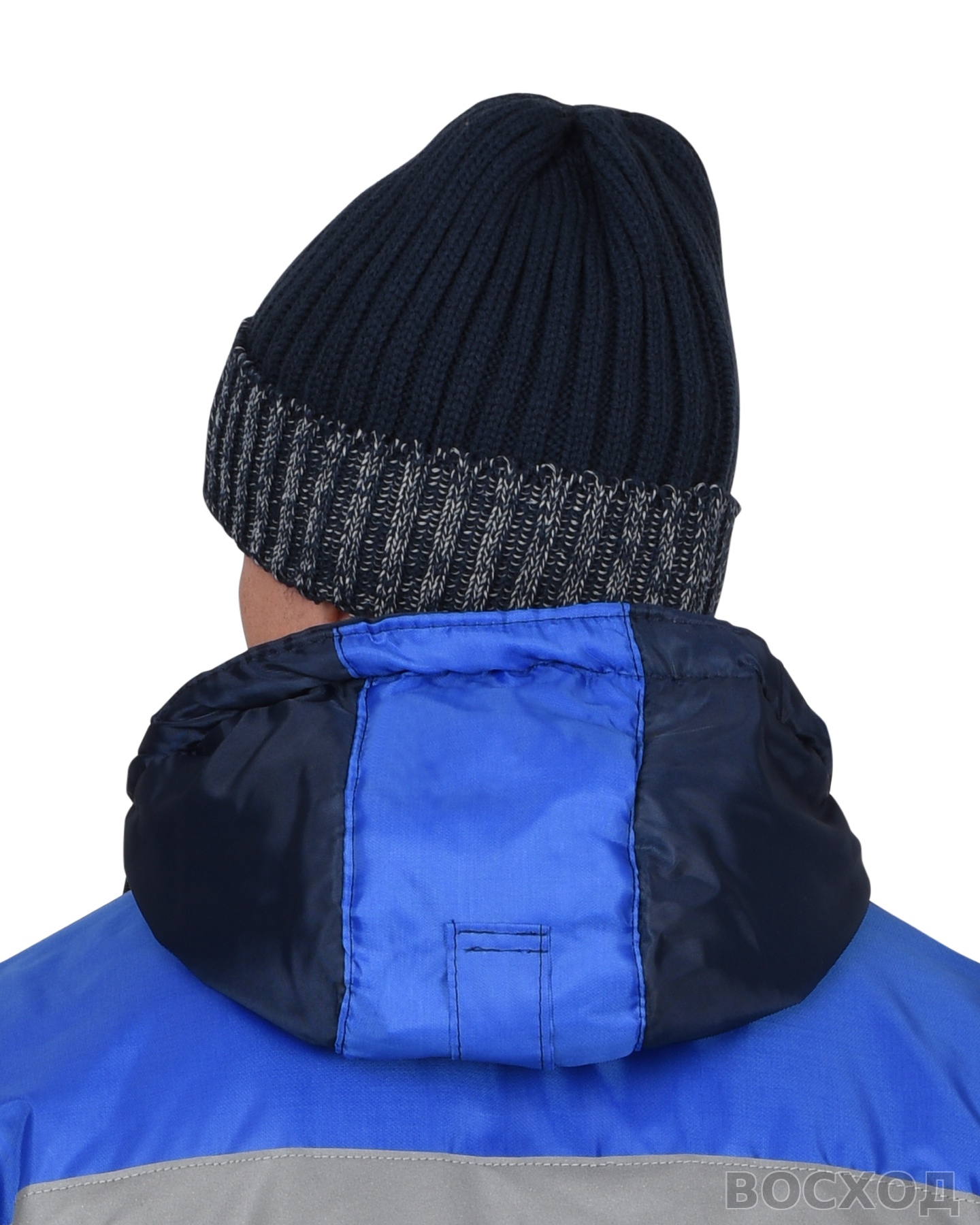 Шапка темно-синяя с СВ-элементами СИРИУС Юка, с утеплителем Тинсулейт (х12х60)