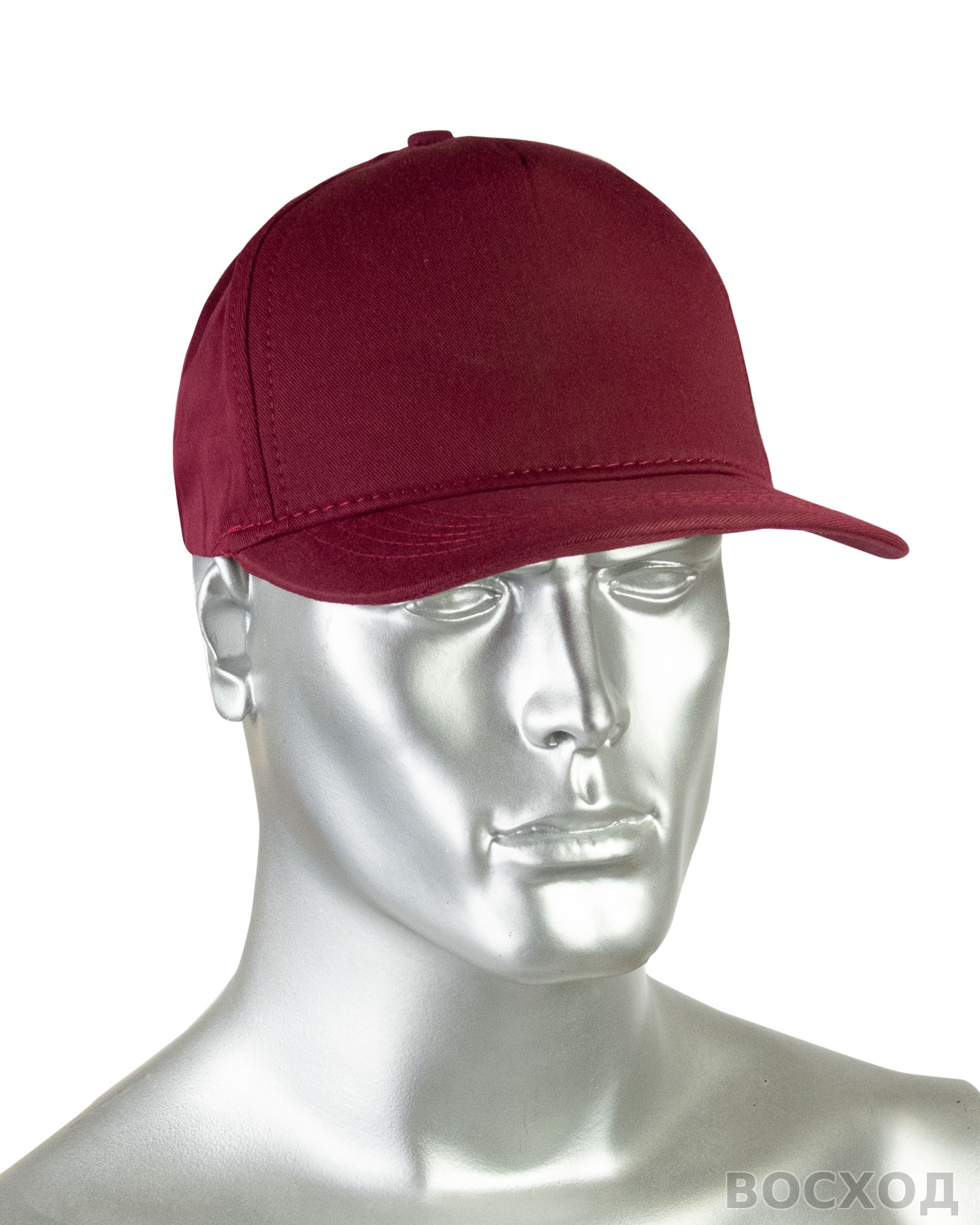 Кепка-бейсболка бордовая пл.190 гр/м2 (пакет по 25 шт.,в упаковке 200 шт.)
