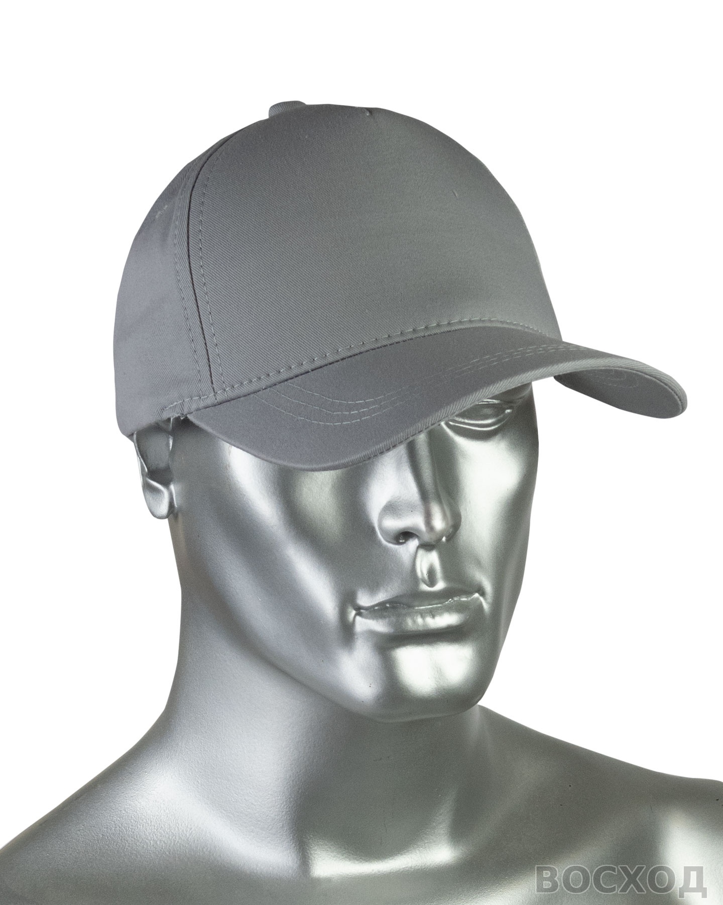 Кепка-бейсболка серая пл.190 гр/м2 (пакет по 25 шт.,в упаковке 200 шт.)