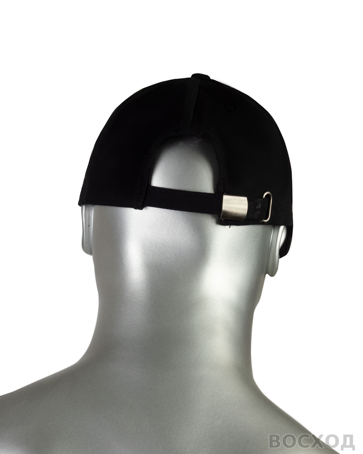 Кепка-бейсболка черная пл.190 гр/м2 (пакет по 25 шт.,в упаковке 200 шт.)