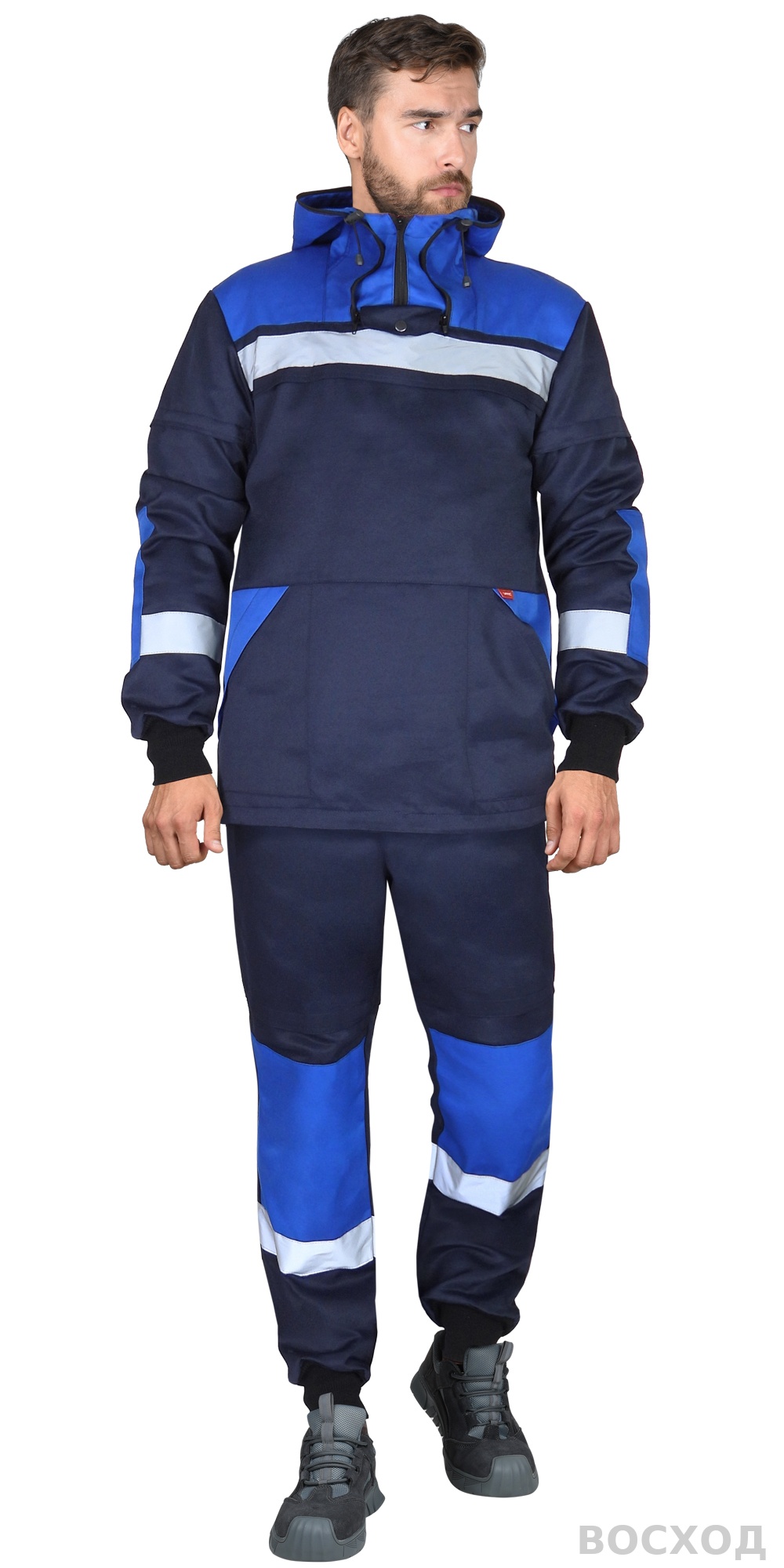 Костюм противоэнцефалитный СИРИУС-АНТИГНУС СТ куртка, брюки, темно- с васильковым и СОП