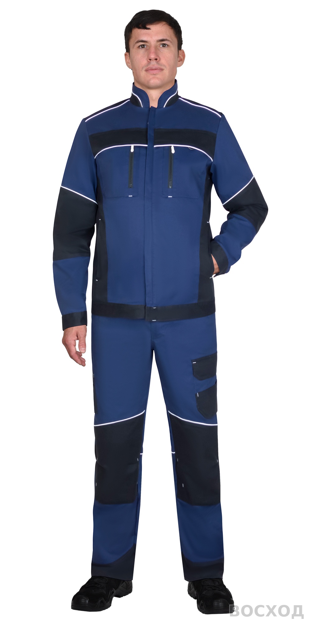 Куртка СИРИУС-АРКТИК синяя с черным, тк. мех. стрейч