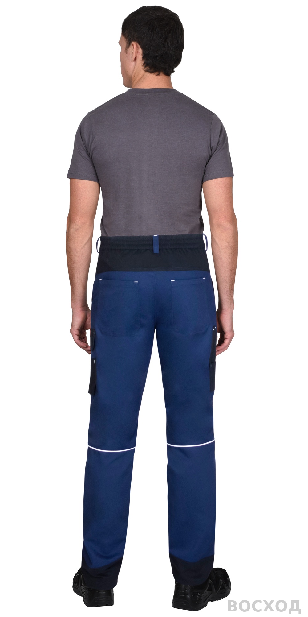 Брюки СИРИУС-АРКТИК синий с черным, тк. мех. стрейч - изображение 1