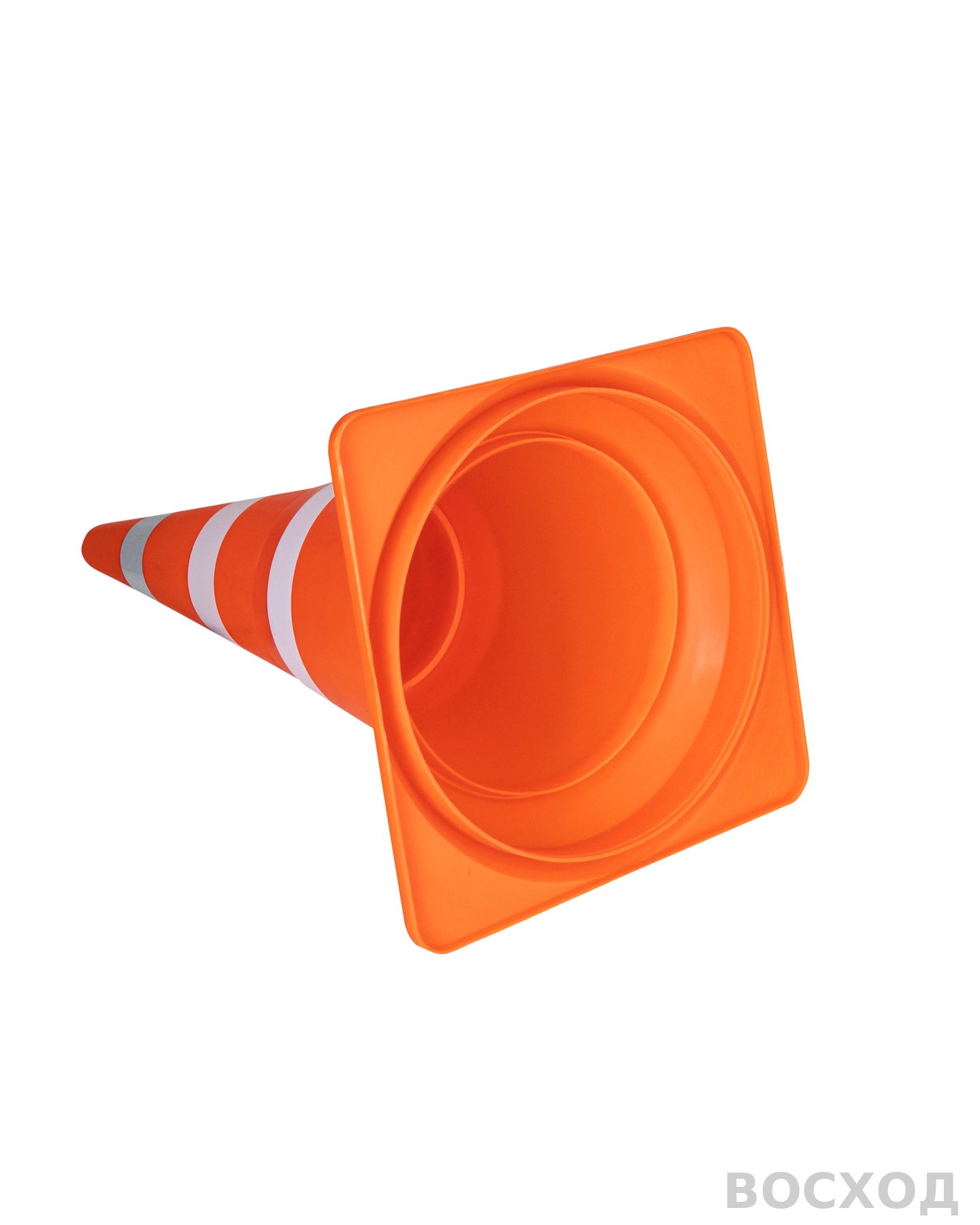 Конус сигнальный дорожный КС-3.5 750 мм. мягкий оранжевый с двумя белыми полосами и СОП