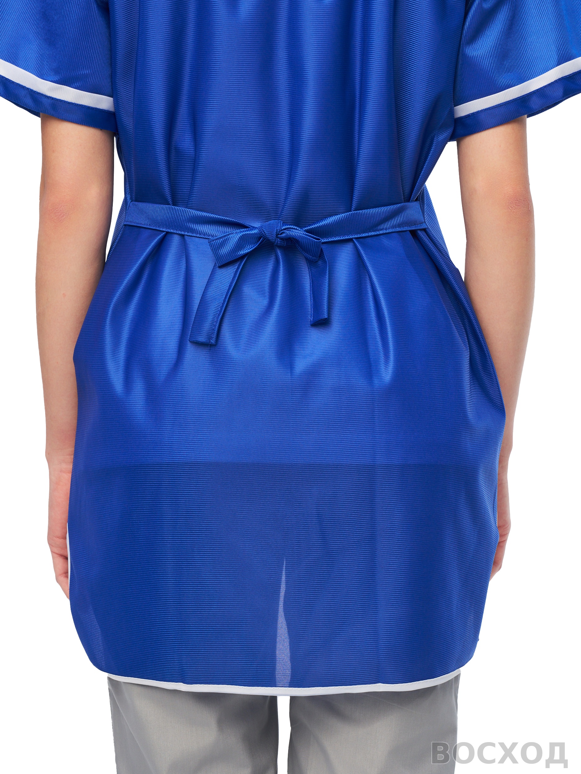 Халат женский нейлоновый (кор. рукав) васильковый - изображение 5